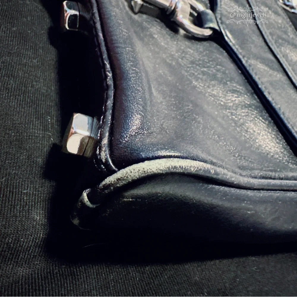 💙REBECCA MINKOFF Dark Navy Blue MAC clutch crossbody small medium silver chain - Picture 5 of 10